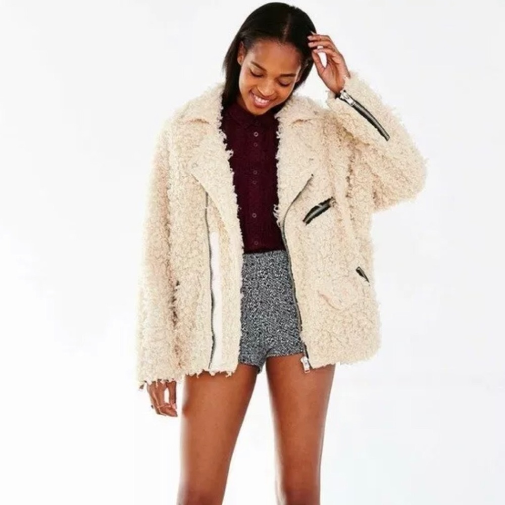 Unif shearling moto jacket